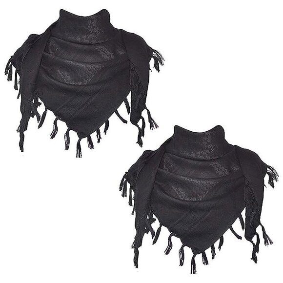 Explore Land Cotton Shemagh Keffiyeh Tactical , Black, 2 Pack